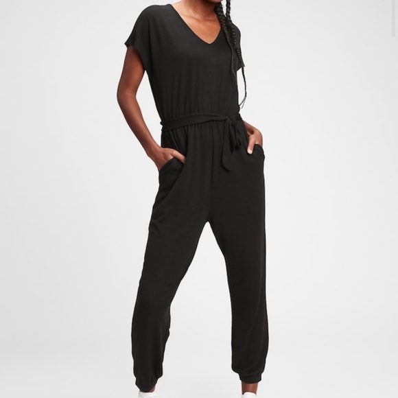 GAP Pants & Jumpsuits New Gap Softspun Drapey Jumpsuit Black Large Poshmark